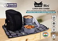 PIK-KIT mini: Lunch box combo with 3 Microwaveable Steel containers
