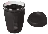 Premia II: Glass mug with Full Silicon Sleeve & lid
