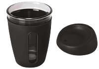 Premia II: Glass mug with Full Silicon Sleeve & lid