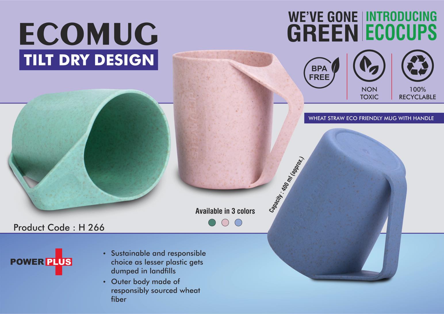 EcoMug : Wheat Straw Eco Friendly Mug with Handle