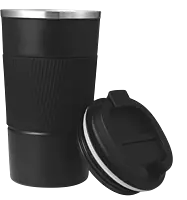 Cafe Buddy: Stainless Steel Vacuum coffee mug with Silicon Grip