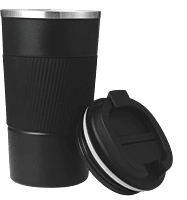Cafe Buddy: Stainless Steel Vacuum coffee mug with Silicon Grip