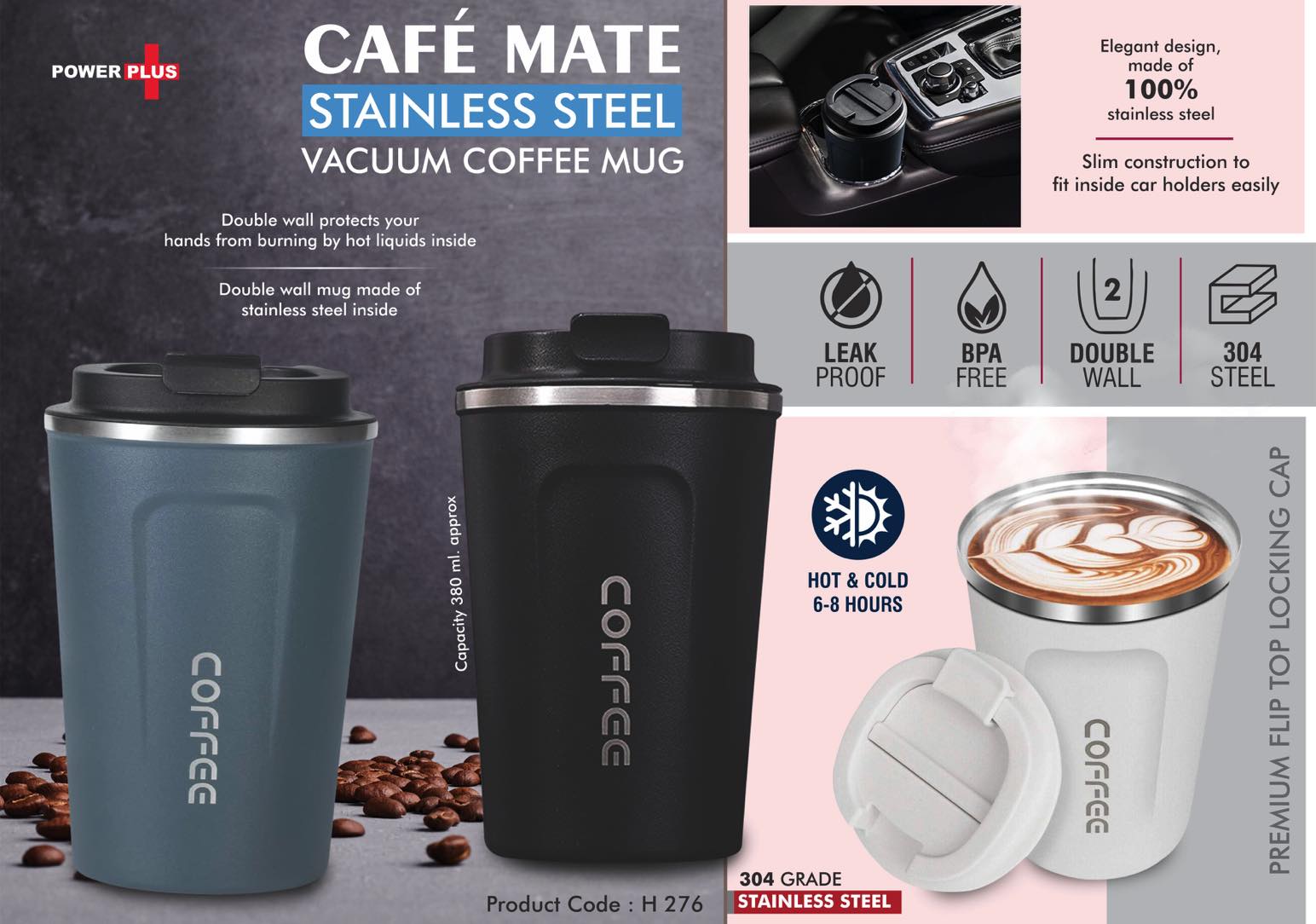 Cafe Mate: Stainless Steel Vacuum coffee mug