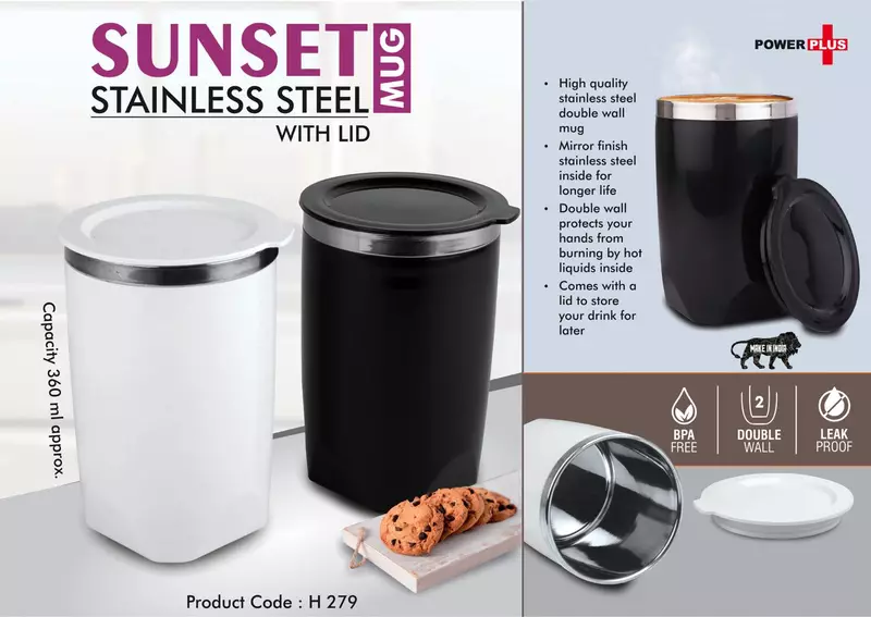 Sunset : Stainless Steel Mug with Lid