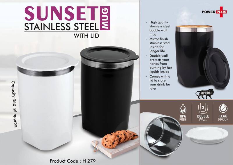 Sunset : Stainless Steel Mug with Lid