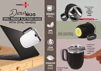 DuraMug: Spill Proof Suction mug with Oval handle