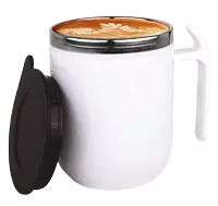 Noble: Mid Size Stainless Steel Double wall Coffee mug with Pointy handle
