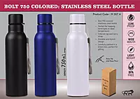 Bolt 750 Colored: Stainless steel single wall bottle
