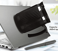 DuraMug Grip: Large Spill Proof steel Suction mug with Flip Top Lid