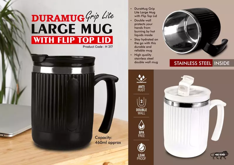 DuraMug Grip Lite: Large steel mug
