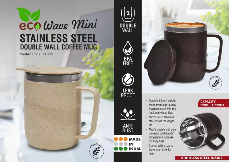 EcoWave Mini: Stainless Steel Double wall Coffee mug