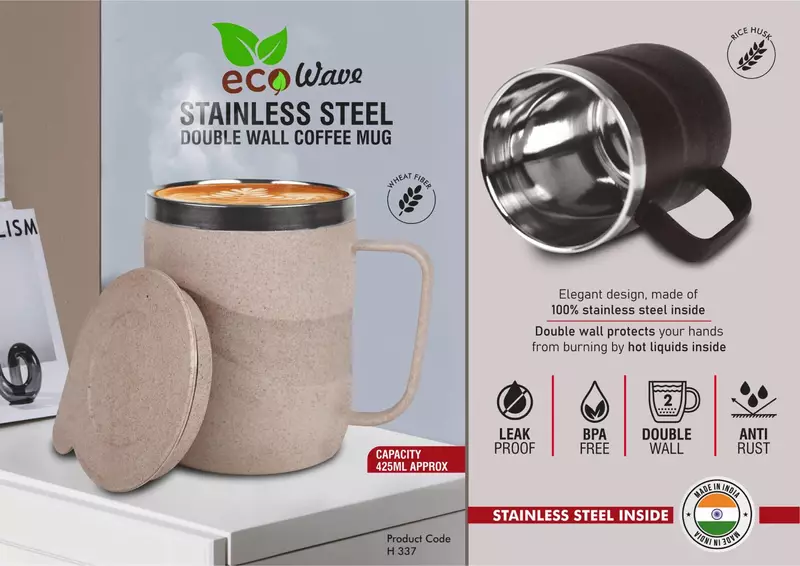 EcoWave: Stainless Steel Double wall Coffee mug