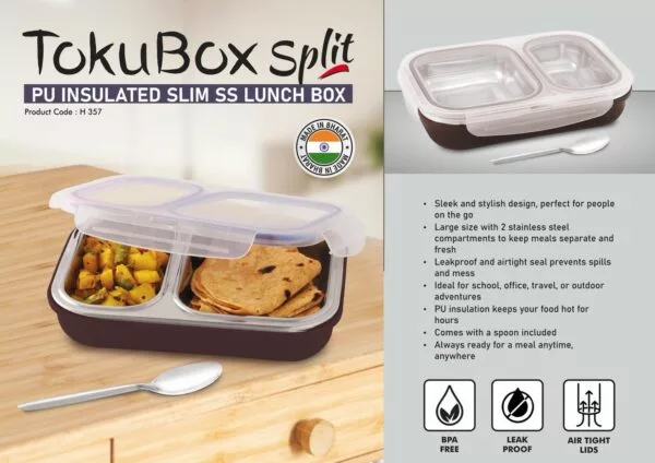 TokuBox Split: Slim Lunch box
