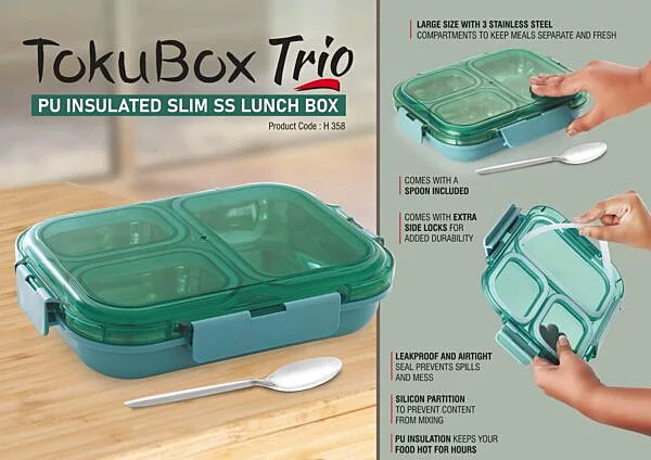 TokuBox Trio: Slim Lunch box