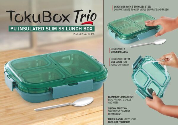 TokuBox Trio: Slim Lunch box