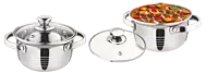 Swerve: Glass lid Stainless Steel Serving Casseroles