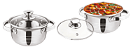Swerve: Glass lid Stainless Steel Serving Casseroles