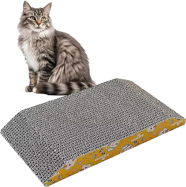 Cat Scratcher Ramp Board – Corrugated Cardboard Inclined Scratch Pad