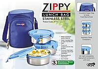 Zippy Lunch box bag- 3 containers (steel)