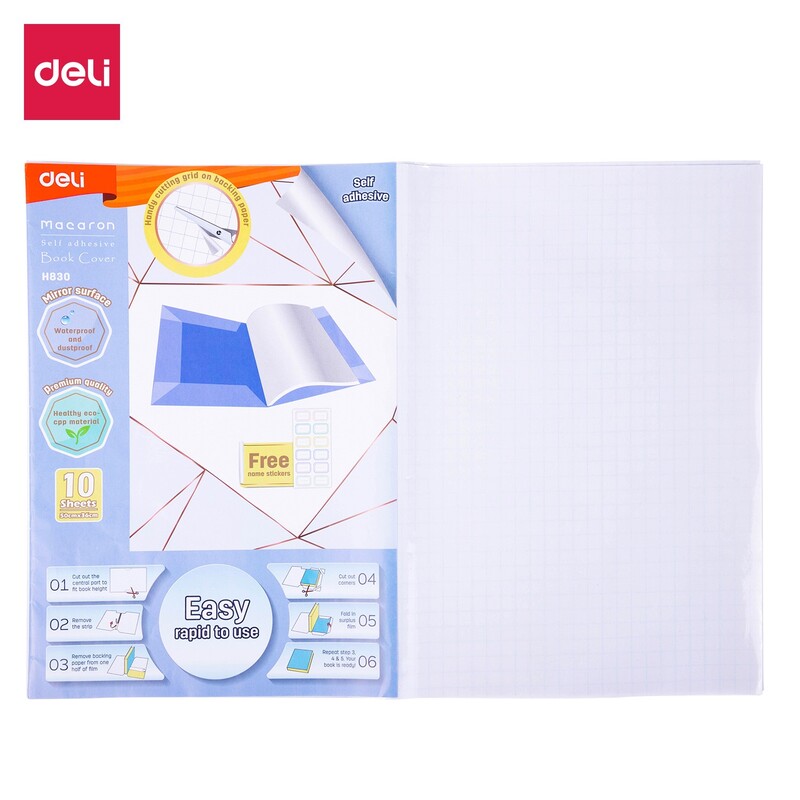 DELI H830 MACARON SELF-ADHESIVE SCHOOL BOOK COVER 50x36CM