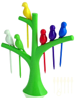 Birdies on a tree fruit fork set