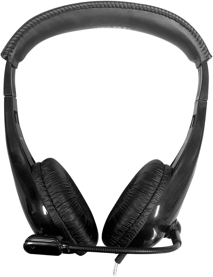 Hamilton Buhl Motiv8 Mid-Sized Headset With Gooseneck Mic And In-line Volume Control - Stereo - Wired - M8BK2