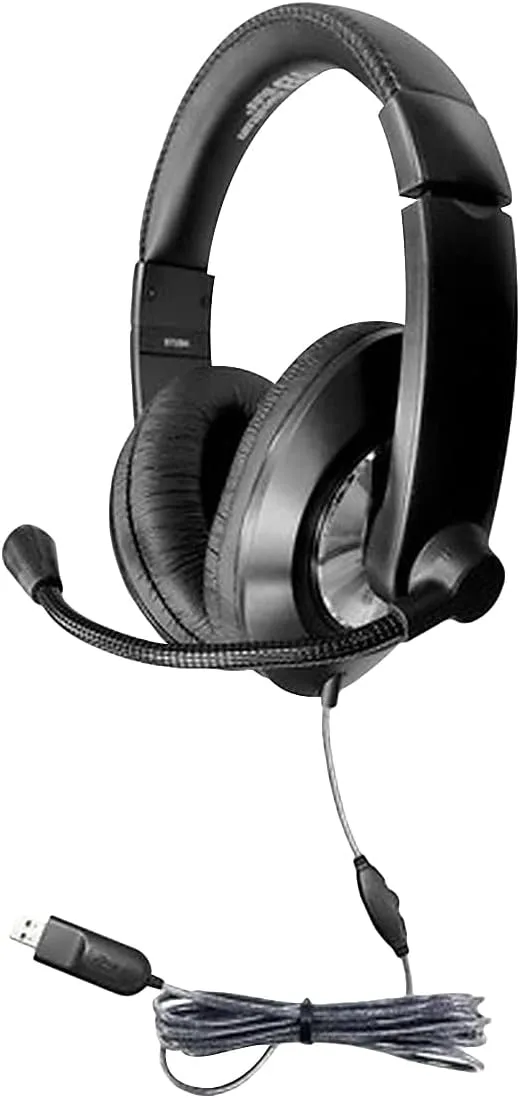 HamiltonBuhl Smart-Trek Headset || Durable Steel-Reinforced Gooseneck Mic, USB Plug