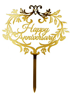 Happy Anniversary Acrylic Cake Topper