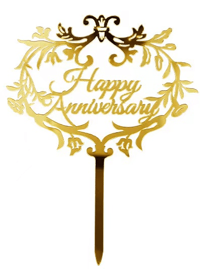 Happy Anniversary Acrylic Cake Topper Happy Anniversary Acrylic Cake Topper