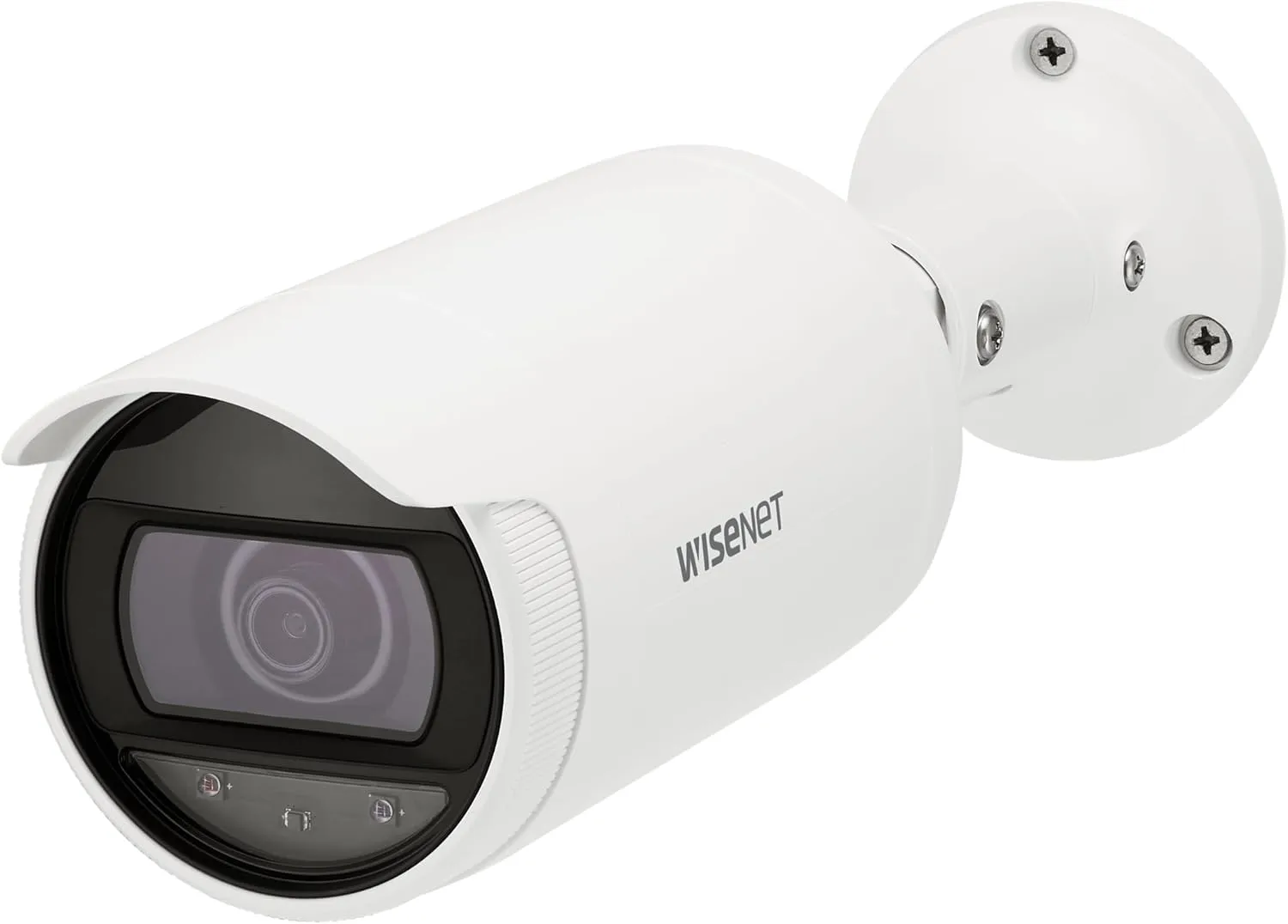 HANWHA ANO-L7012R Wisenet IR Bullet Camera, White; 4MP Resolution; 1/3" CMOS Sensor; IR Visibility Up to 65.6 feet