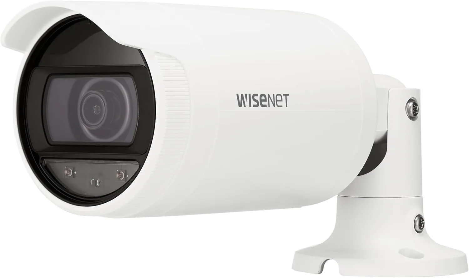 HANWHA ANO-L7012R Wisenet IR Bullet Camera, White; 4MP Resolution; 1/3" CMOS Sensor; IR Visibility Up to 65.6 feet
