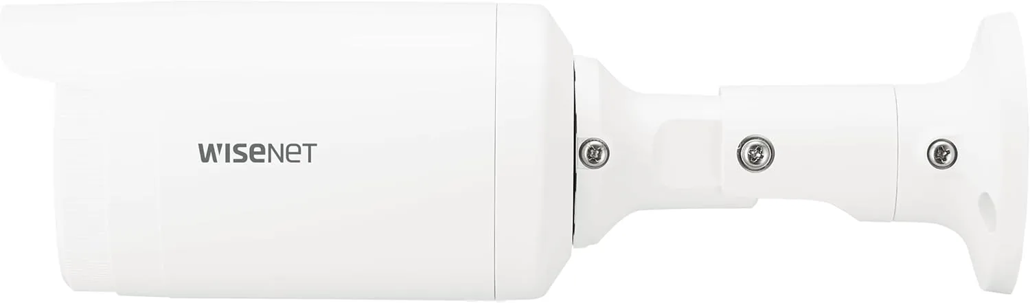 HANWHA ANO-L7012R Wisenet IR Bullet Camera, White; 4MP Resolution; 1/3" CMOS Sensor; IR Visibility Up to 65.6 feet