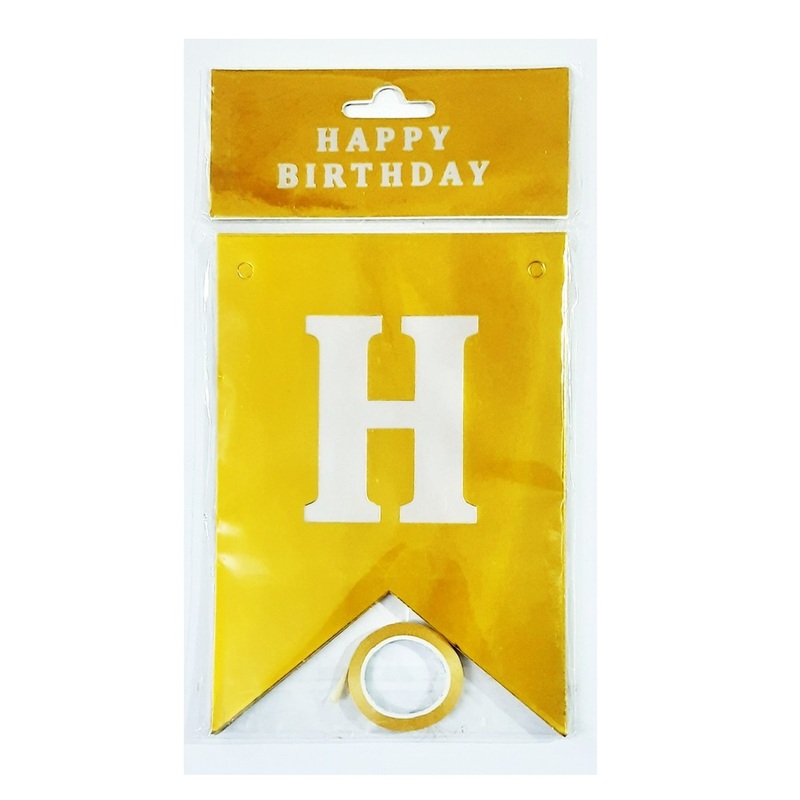 Happy Birthday Banner – Gold - Large