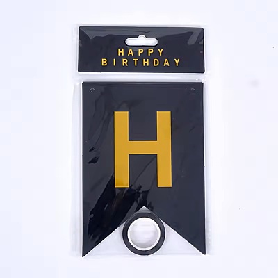 Happy Birthday Banner – Black - Large