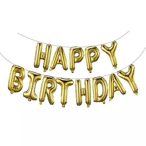 Happy Birthday Banner – Golden Foil
