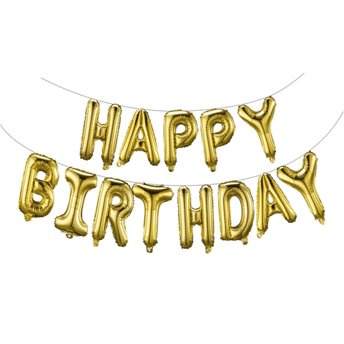 Happy Birthday Banner – Golden Foil