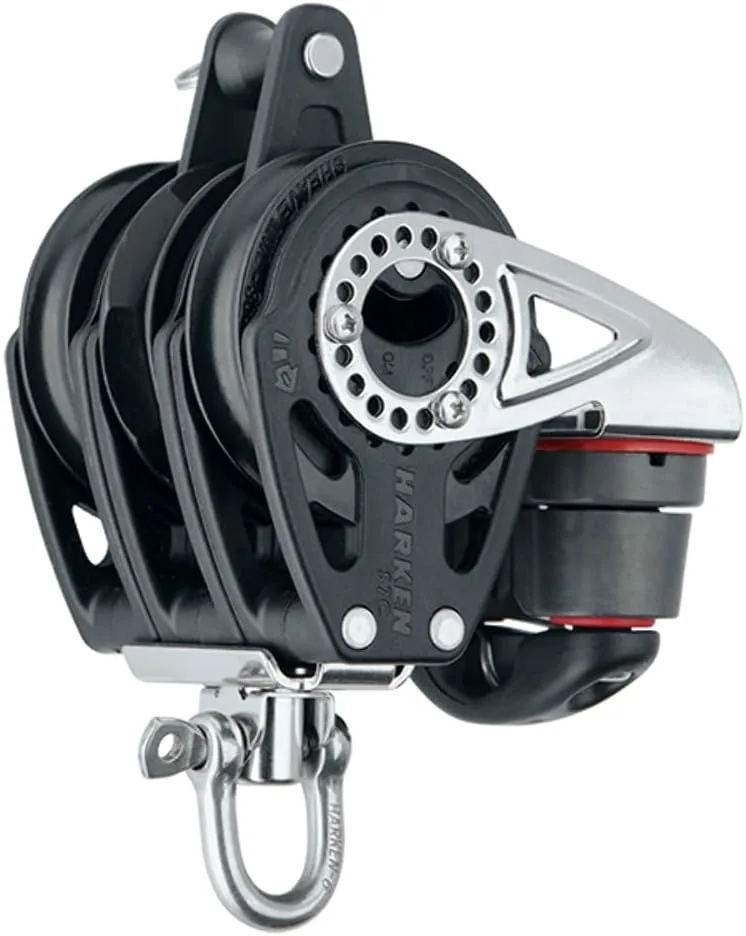 Harken 57mm Triple Carbo Block - Swivel, Becket, Cam Cleat