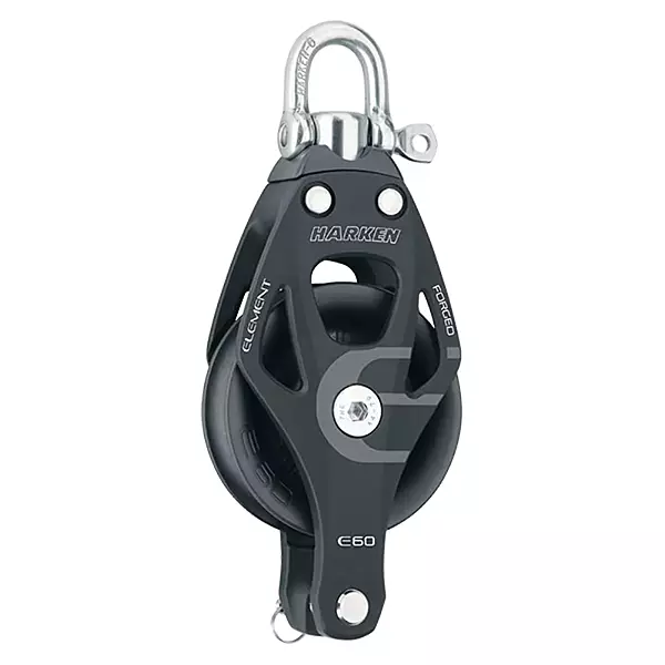 Harken 60mm Single Aluminum Element Block w/Swivel & Becket