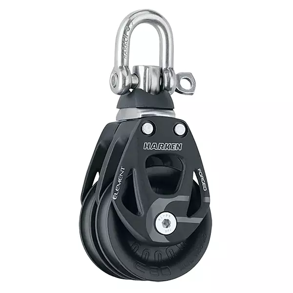 Harken 60mm Double Aluminum Element Block w/Swivel