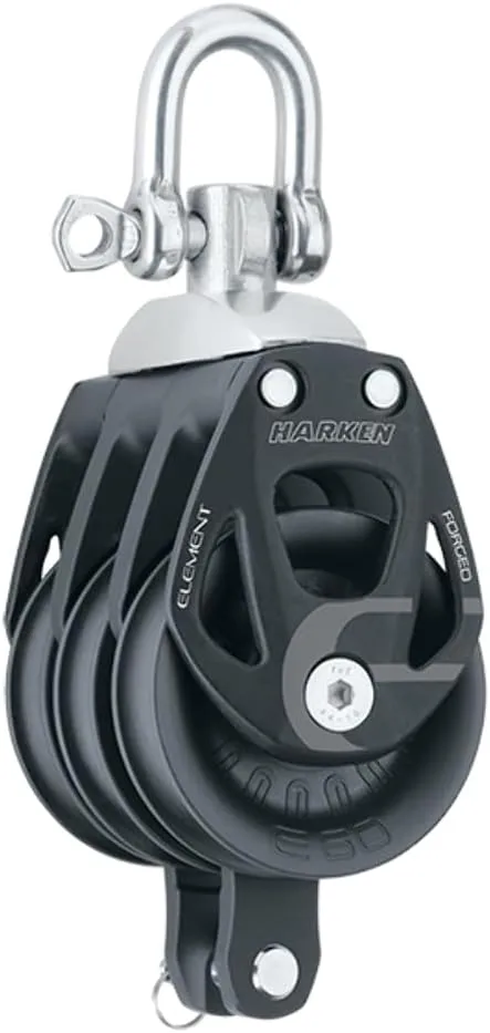 Harken 60mm Triple Aluminum Element Block w/Swivel & Becket