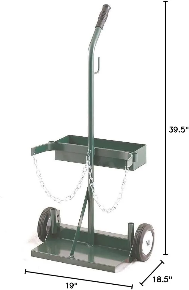 Harper Trucks 106T-21 Welding Cylinder Hand Truck, 40-Inch High x 19-Inch Wide, Tool Box, 6-Inch Pneumatic Wheels