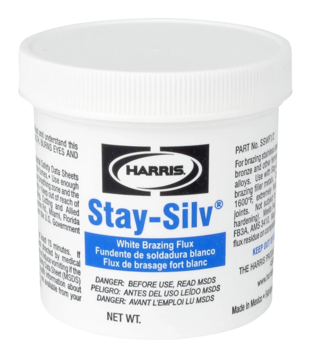 HARRIS SSWF5 Stay Silv Brazing Flux, 5 lb. Jar, White