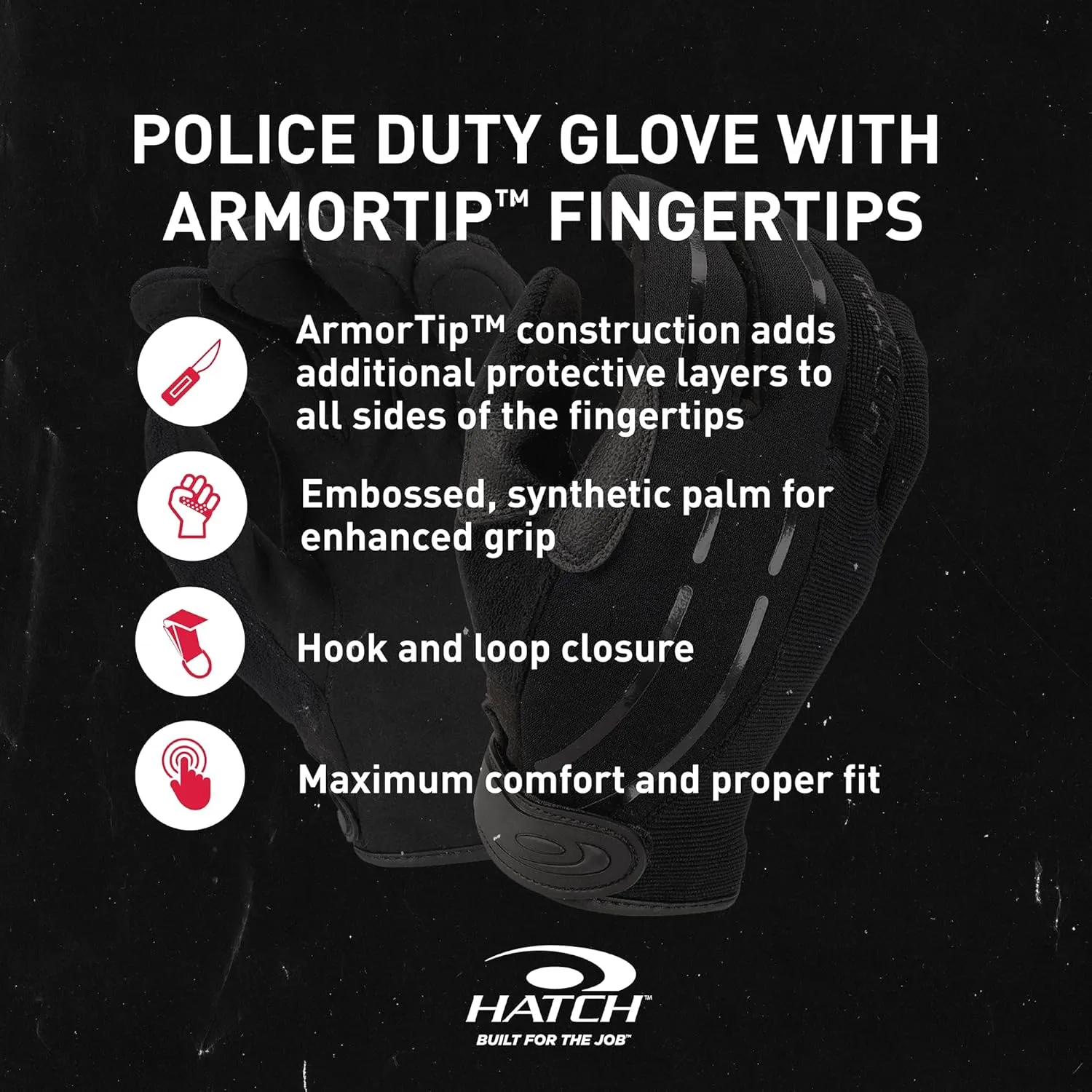 HATCH PPG2 Cut-Resistant Tactical Police Duty Glove with ArmorTip
