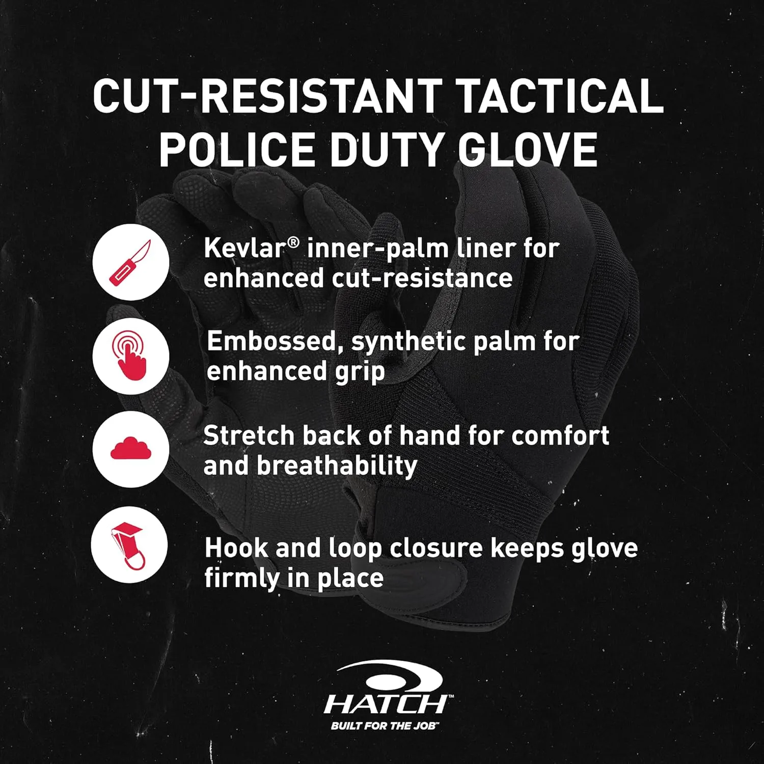 HATCH StreetGuard SGK100 Cut-Resistant Tactical Police Duty Glove with Kevlar