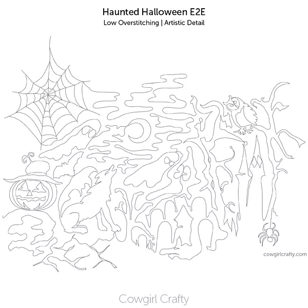 Haunted Halloween E2E | Artistic Longarm Digital Quilting Pattern