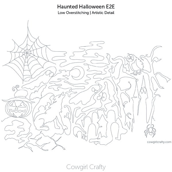 Haunted Halloween E2E | Artistic Longarm Digital Quilting Pattern