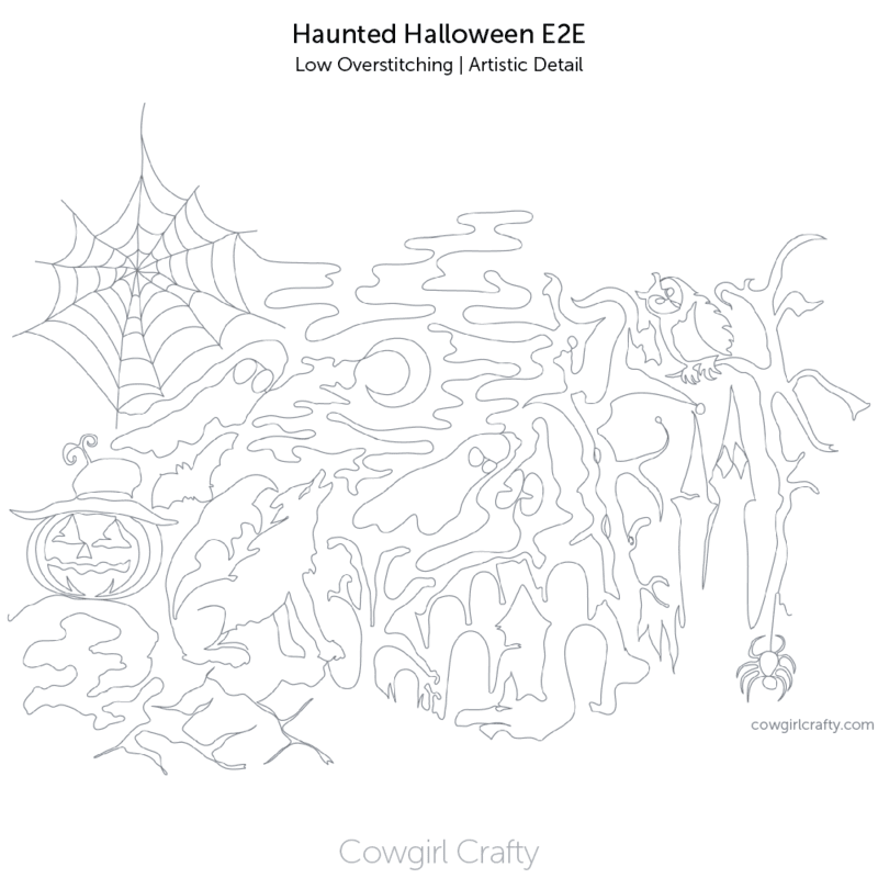 Haunted Halloween E2E | Artistic Longarm Digital Quilting Pattern
