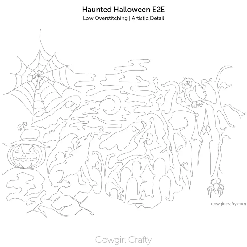 Haunted Halloween E2E | Artistic Longarm Digital Quilting Pattern