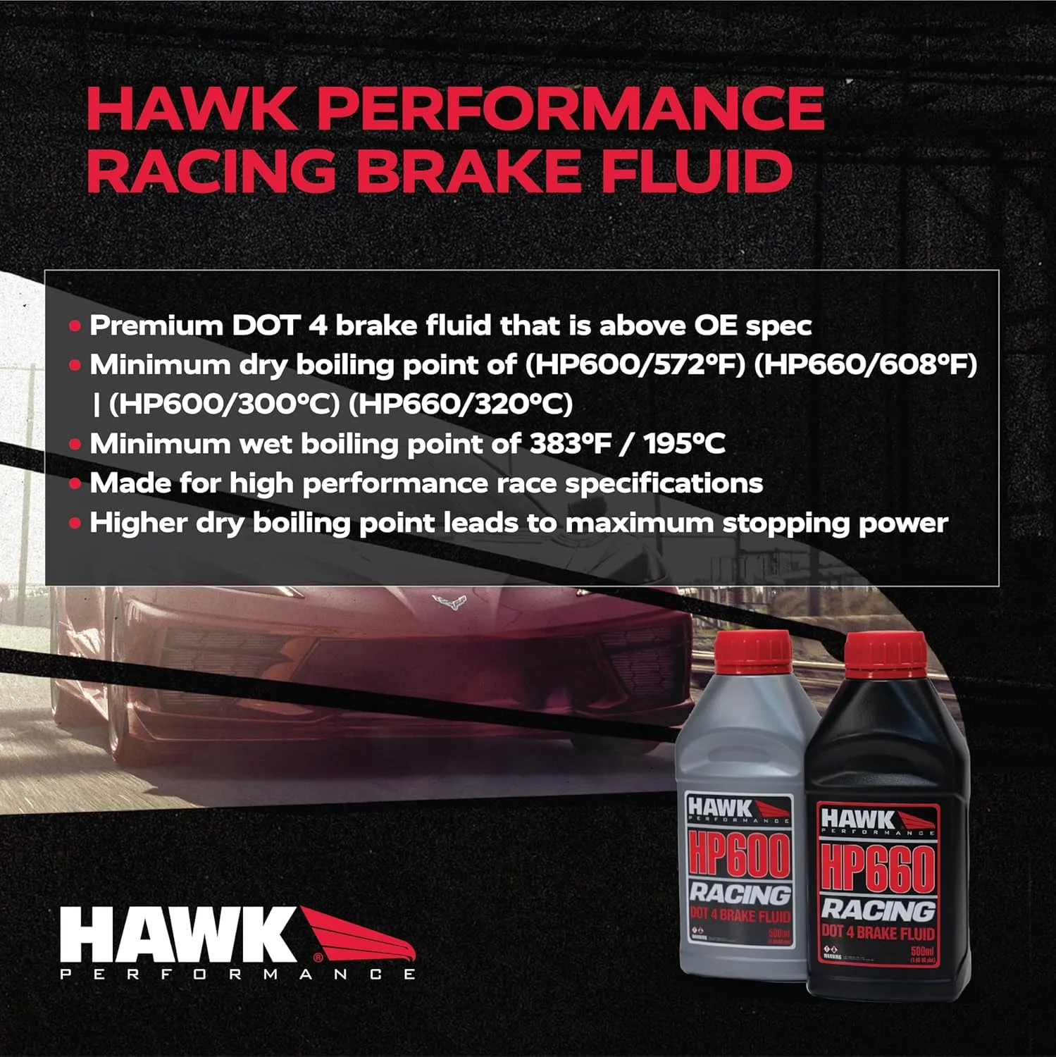 Hawk Performance HP600 Race Brake Fluid 500ML