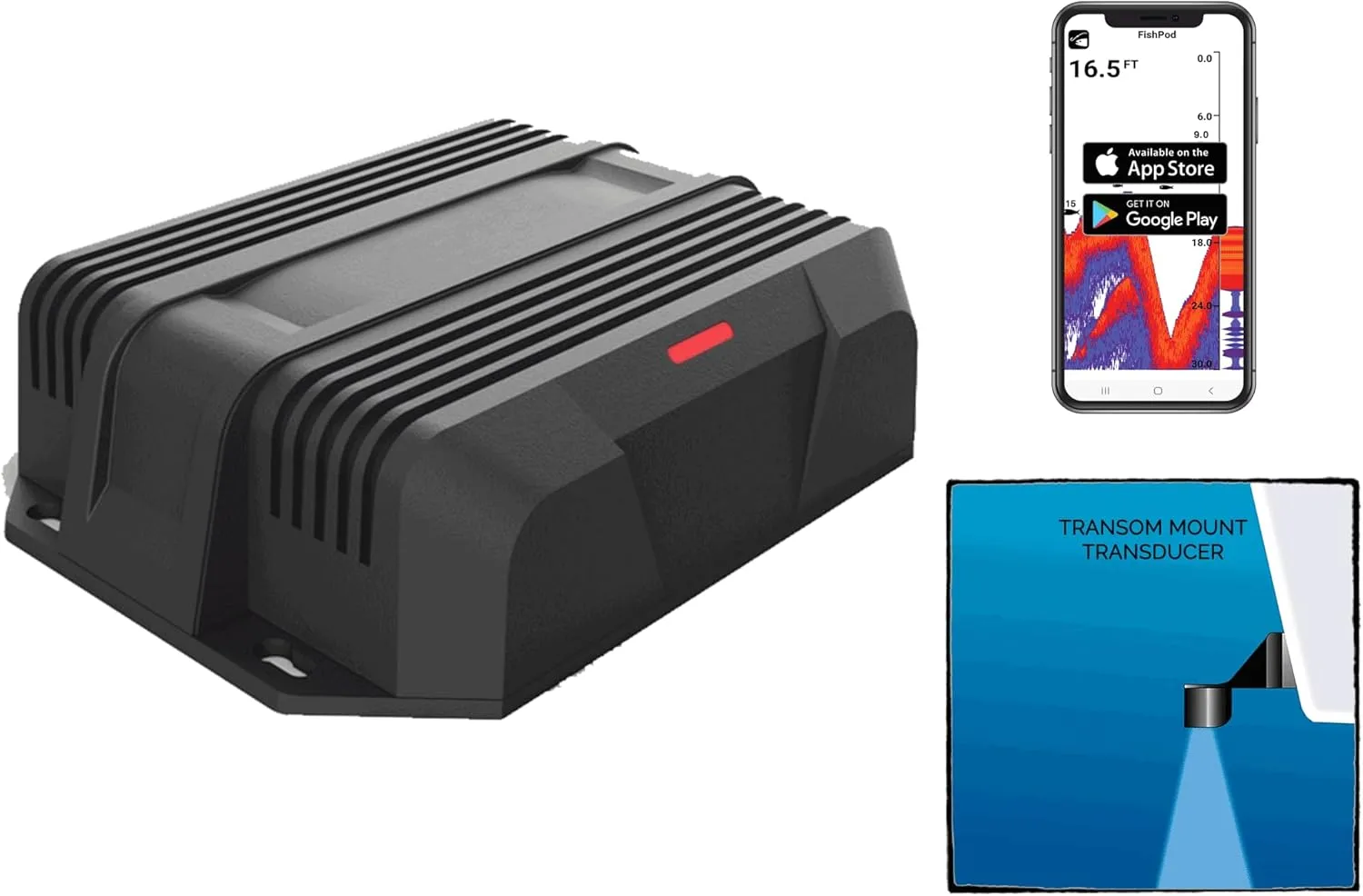 FISHPOD 10BX Boat Mount Bluetooth Fish Finder with AI Technology